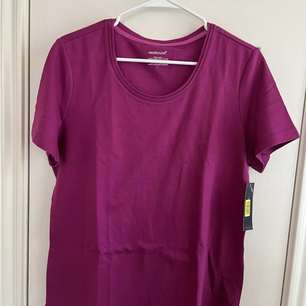 Westbound women’s Fuchsia 100% Cotton Short Sleeve T-Shirt